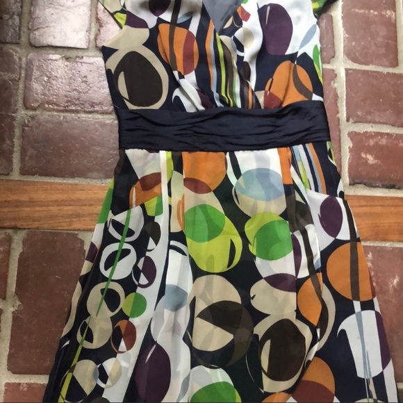 Anthropologie Faux Wrap Dress - Moulinette Soeurs - Geometric Circles - Size 2 - Picture 3 of 7